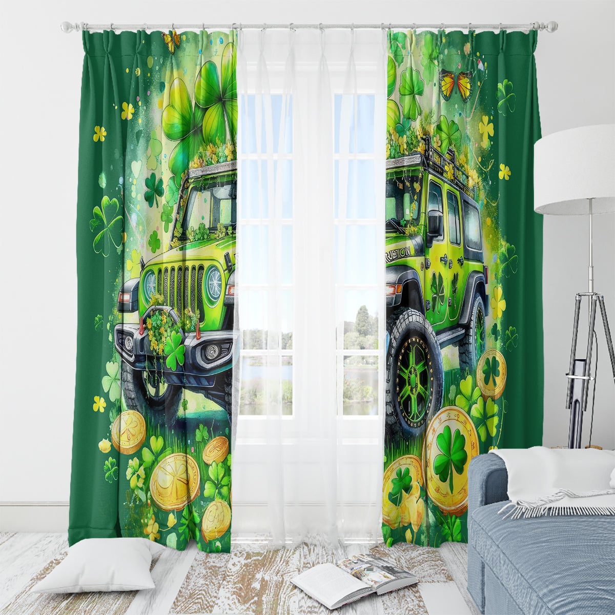 Irish Jeep Window Curtain In March We Wear Green