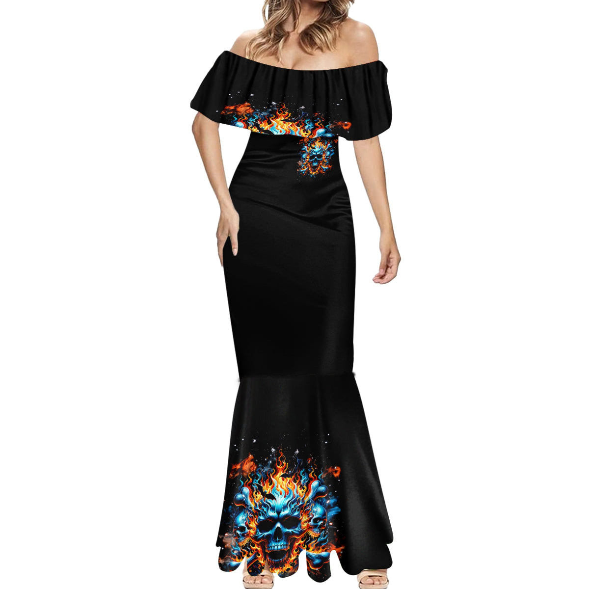 Flame Skull Mermaid Dress When I Was Born The Devil Said Ohh Shit Competition