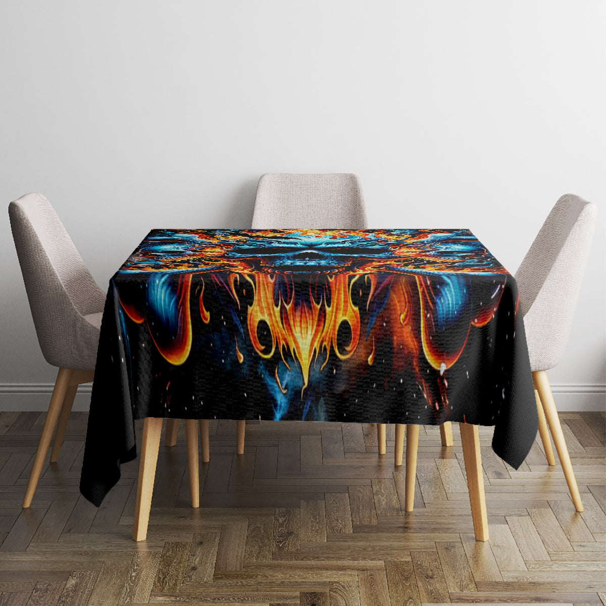 Flame Skull Tablecloth When I Was Born The Devil Said Ohh Shit Competition