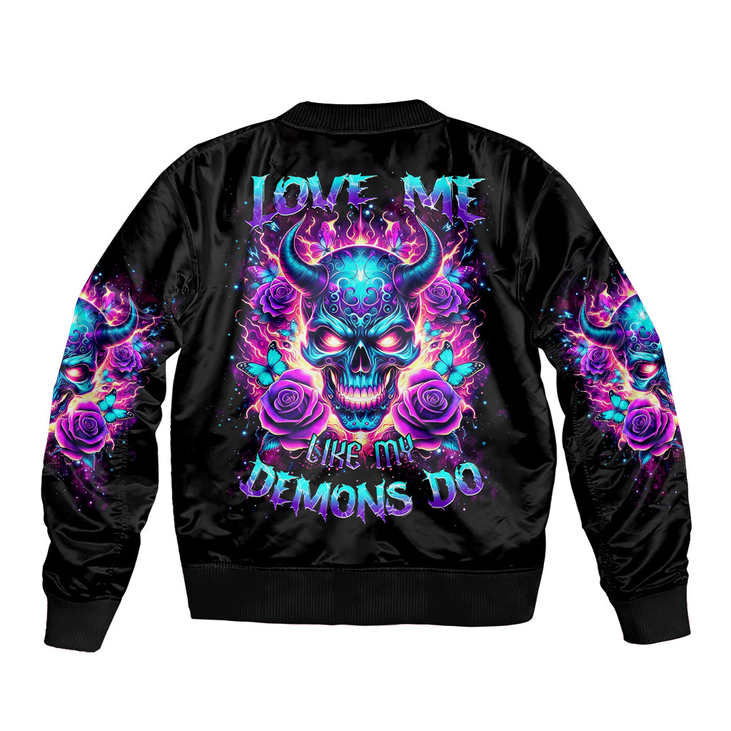 Thunder Skull Bomber Jacket Love Me Like My Demons Do