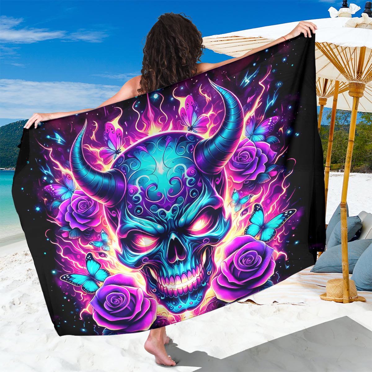 Thunder Skull Sarong Love Me Like My Demons Do