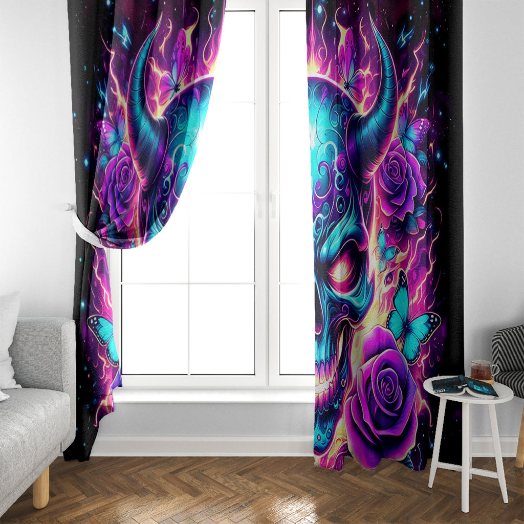 Thunder Skull Window Curtain Love Me Like My Demons Do