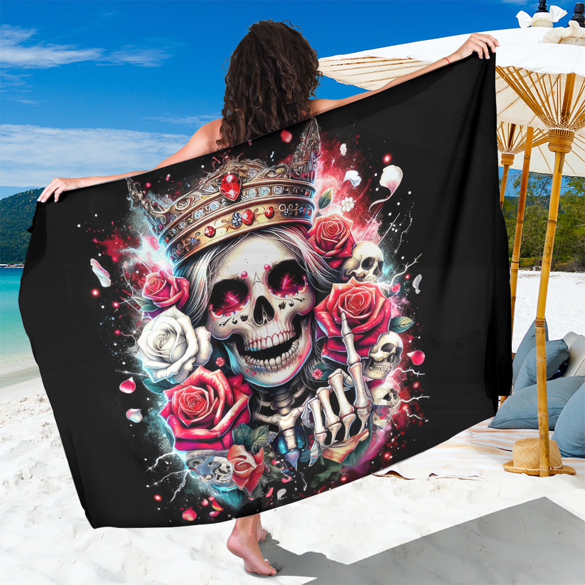 Queen Skull Sarong Bitch I'm Not A Princess I'm The Fucking Queen