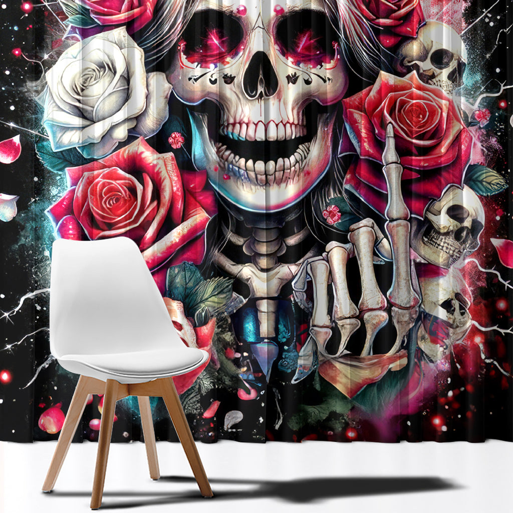 Queen Skull Window Curtain Bitch I'm Not A Princess I'm The Fucking Queen