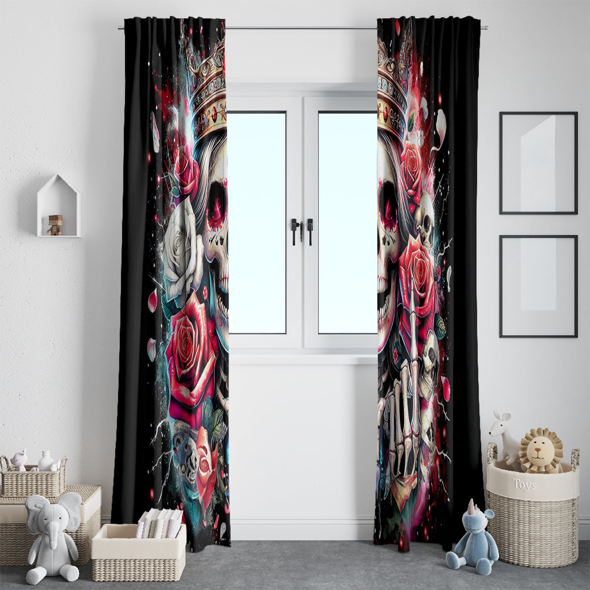 Queen Skull Window Curtain Bitch I'm Not A Princess I'm The Fucking Queen