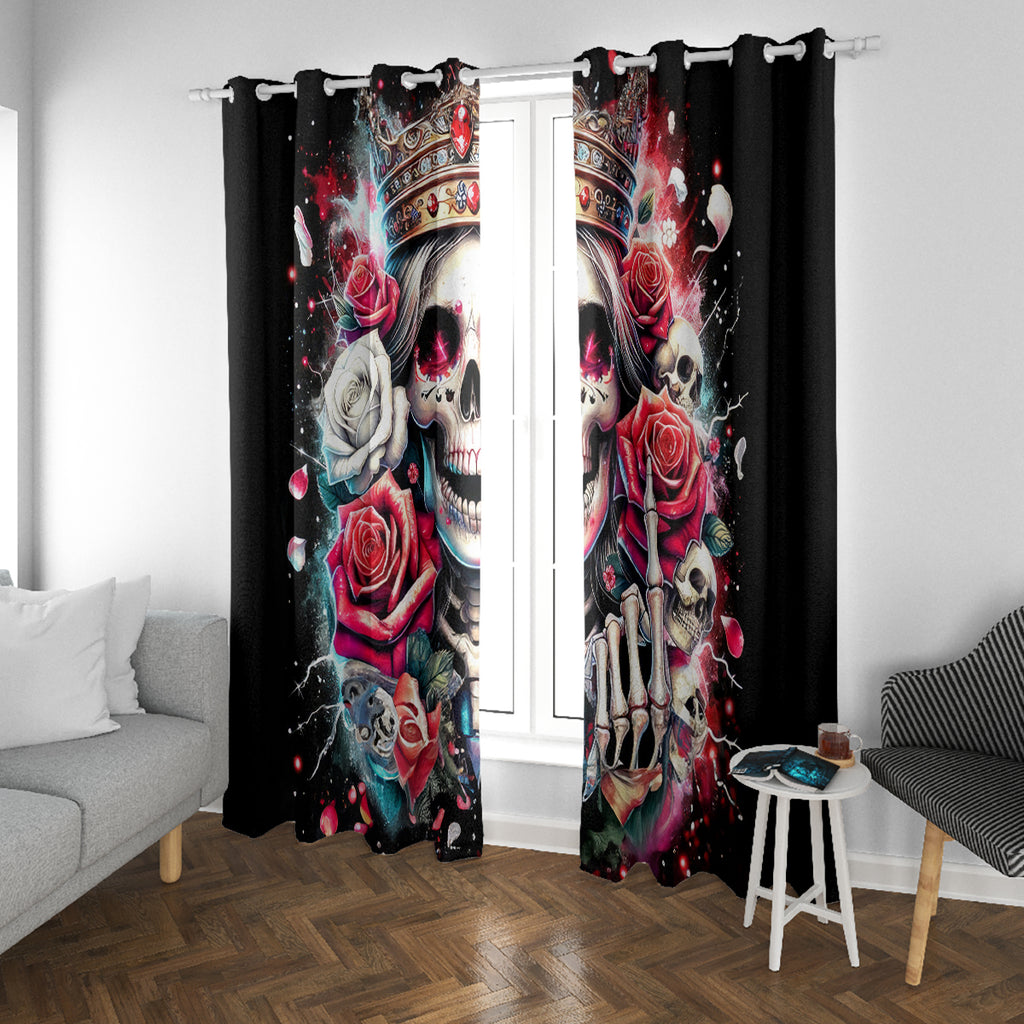 Queen Skull Window Curtain Bitch I'm Not A Princess I'm The Fucking Queen
