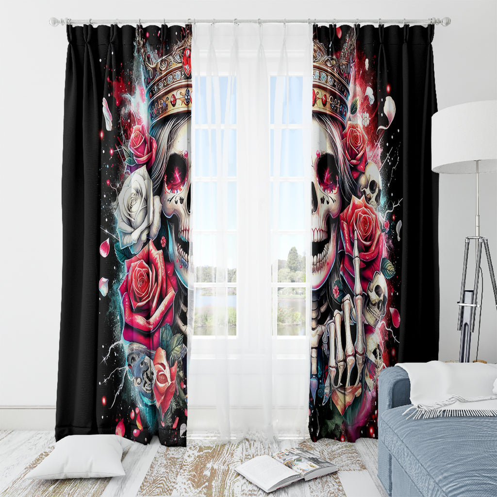 Queen Skull Window Curtain Bitch I'm Not A Princess I'm The Fucking Queen