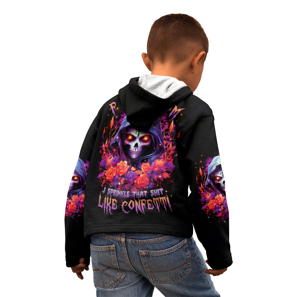 Rose Skull Kid Hoodie F Bomb Mom I Sprinkle That Shit Like Confetti