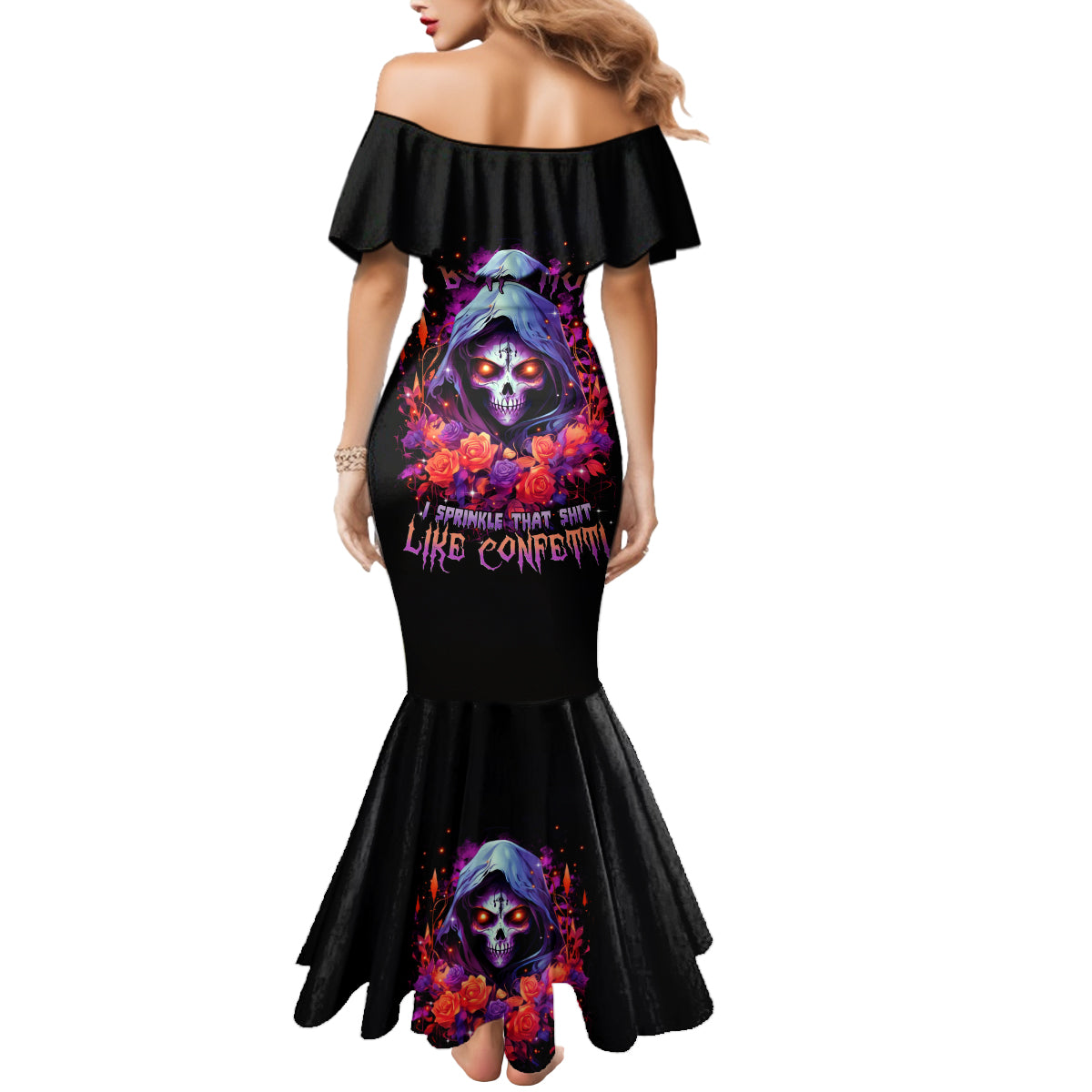 Rose Skull Mermaid Dress F Bomb Mom I Sprinkle That Shit Like Confetti