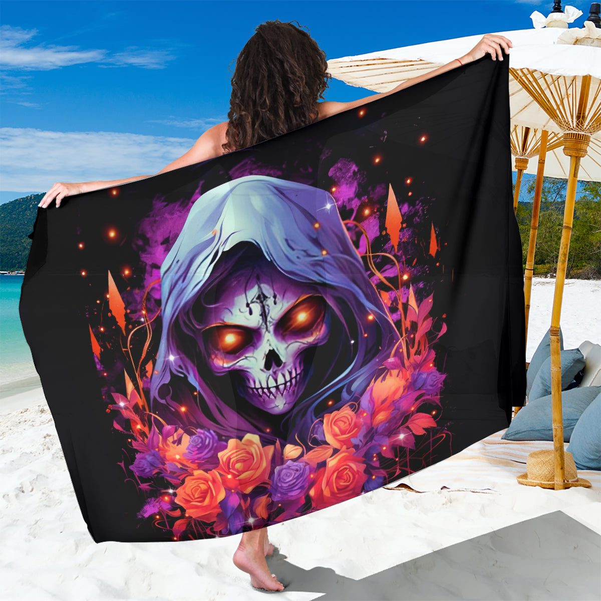 Rose Skull Sarong F Bomb Mom I Sprinkle That Shit Like Confetti