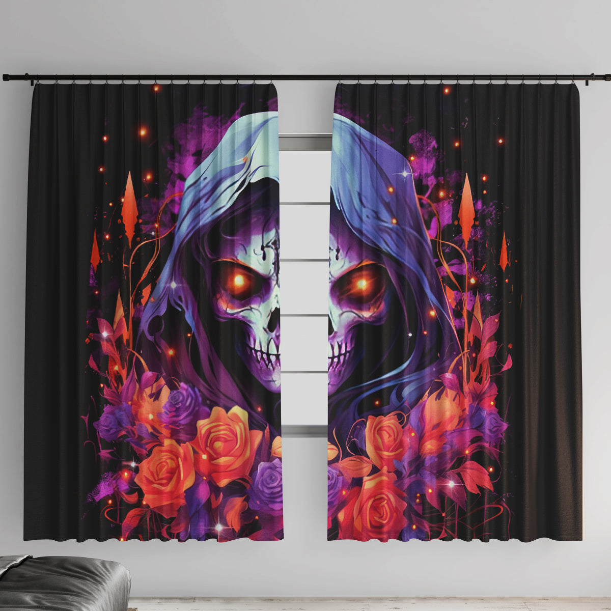 Rose Skull Window Curtain F Bomb Mom I Sprinkle That Shit Like Confetti