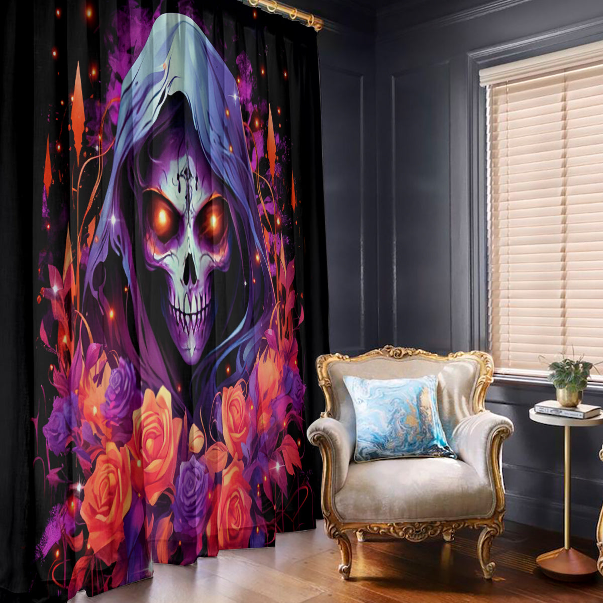 Rose Skull Window Curtain F Bomb Mom I Sprinkle That Shit Like Confetti