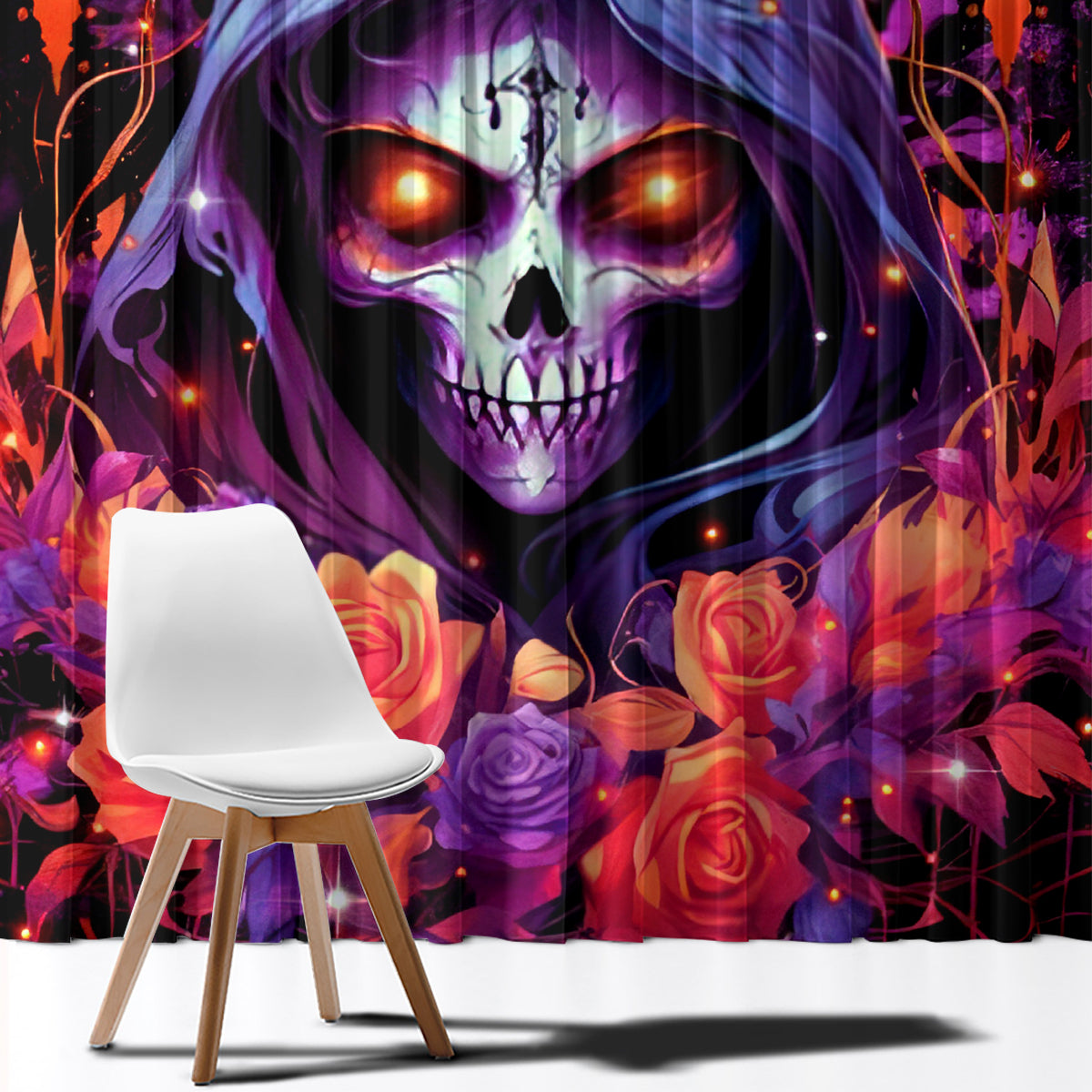 Rose Skull Window Curtain F Bomb Mom I Sprinkle That Shit Like Confetti