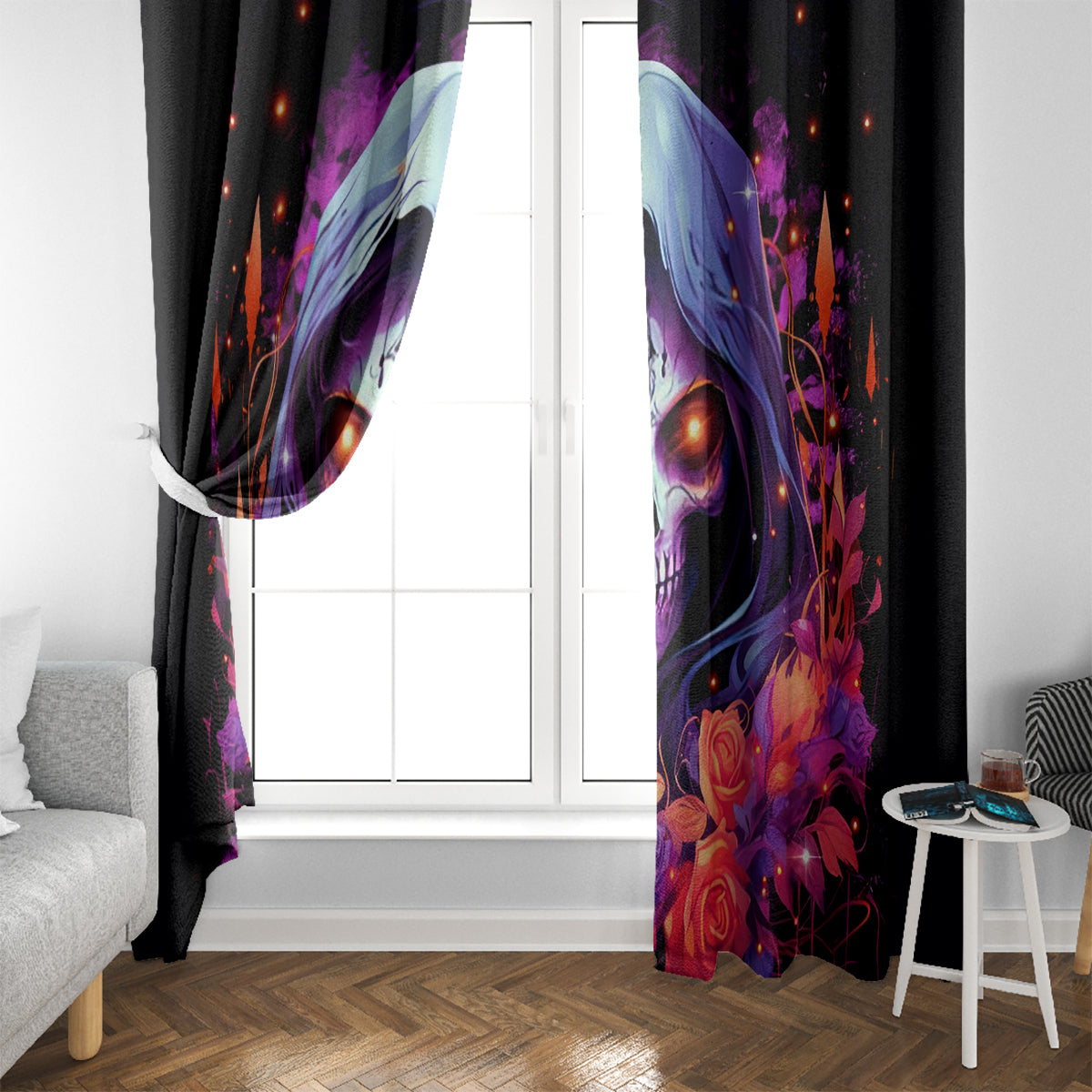 Rose Skull Window Curtain F Bomb Mom I Sprinkle That Shit Like Confetti