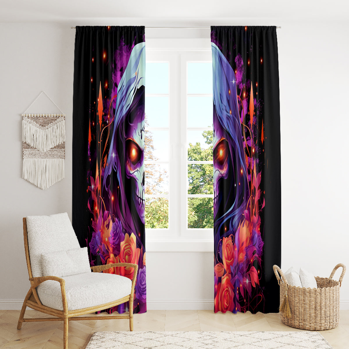 Rose Skull Window Curtain F Bomb Mom I Sprinkle That Shit Like Confetti