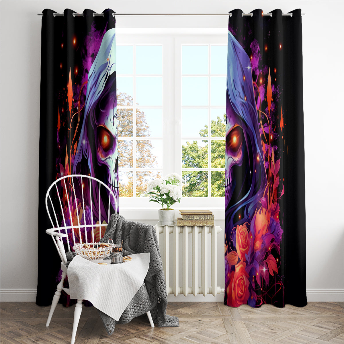 Rose Skull Window Curtain F Bomb Mom I Sprinkle That Shit Like Confetti