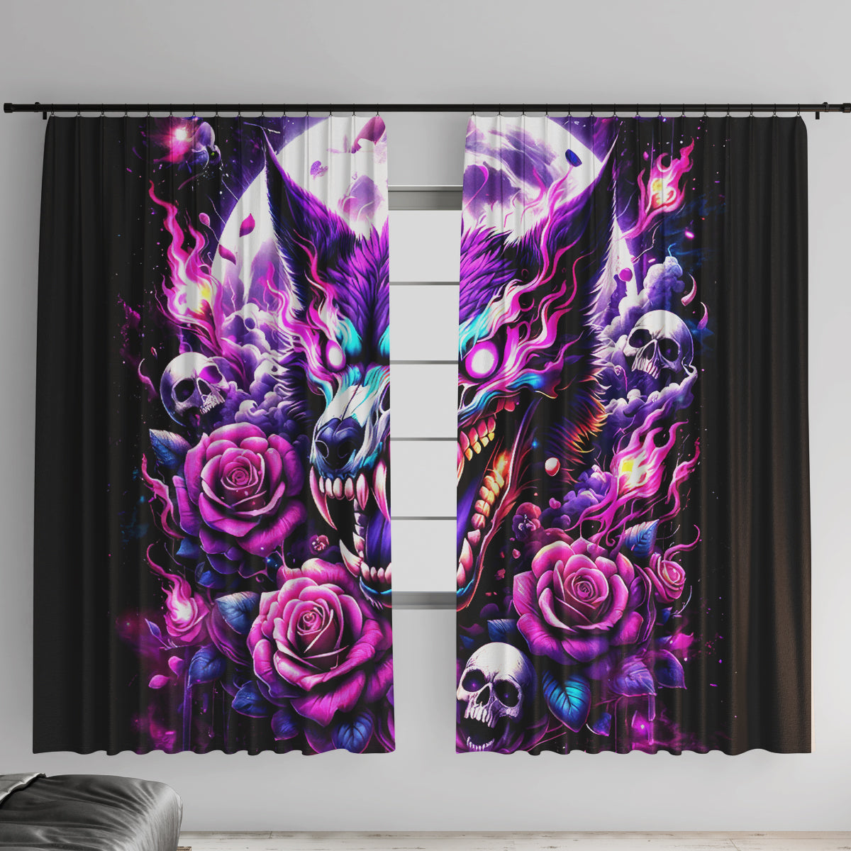 Rose Wolf Window Curtain I May Not Be Perfect But At Least I'm Not You