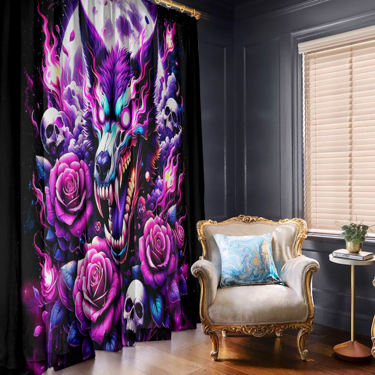 Rose Wolf Window Curtain I May Not Be Perfect But At Least I'm Not You
