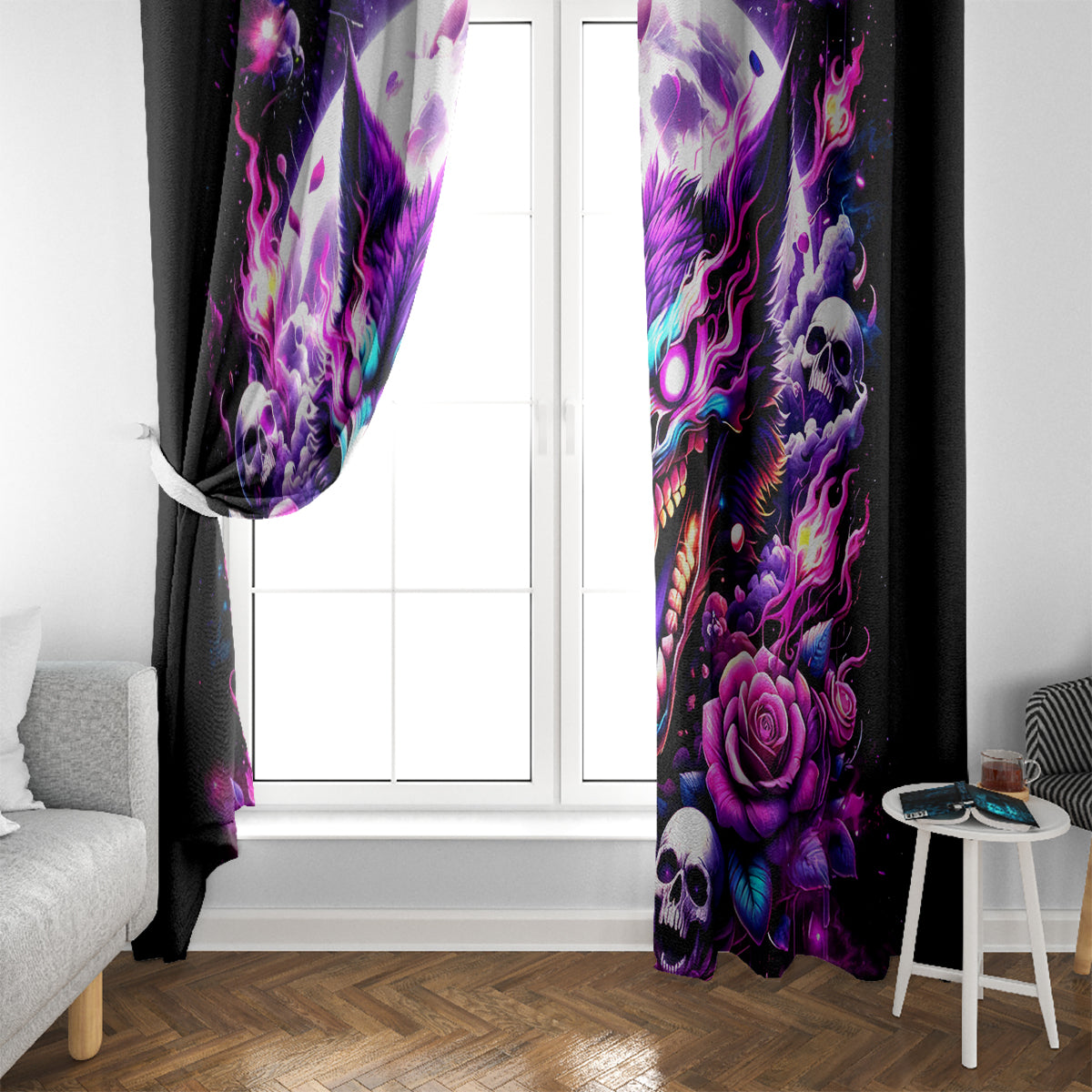 Rose Wolf Window Curtain I May Not Be Perfect But At Least I'm Not You