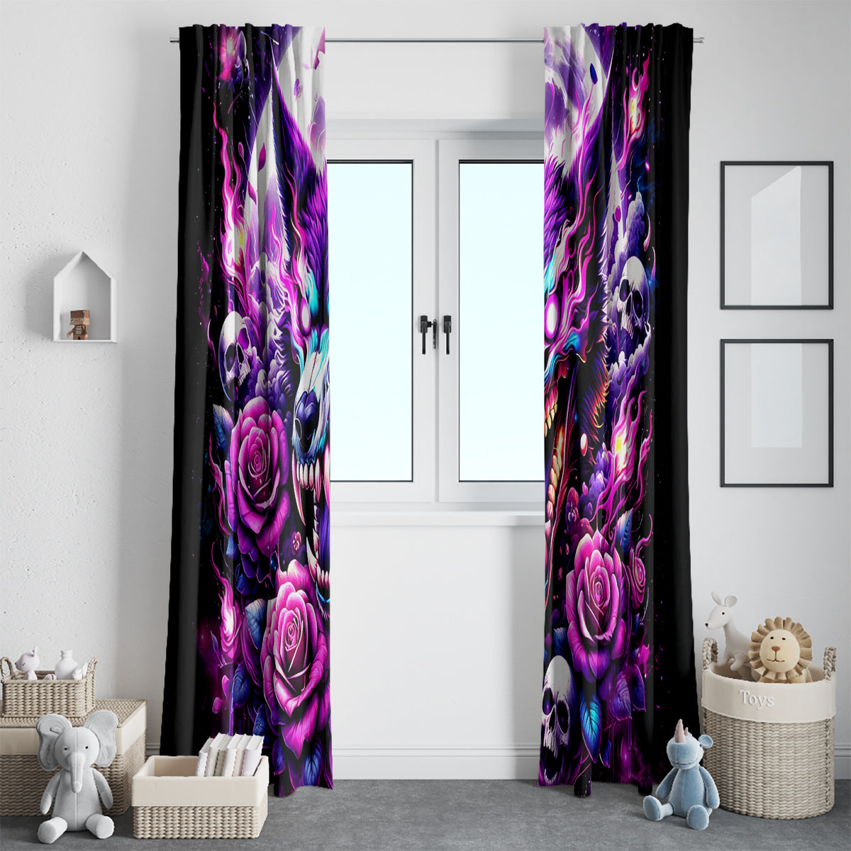 Rose Wolf Window Curtain I May Not Be Perfect But At Least I'm Not You