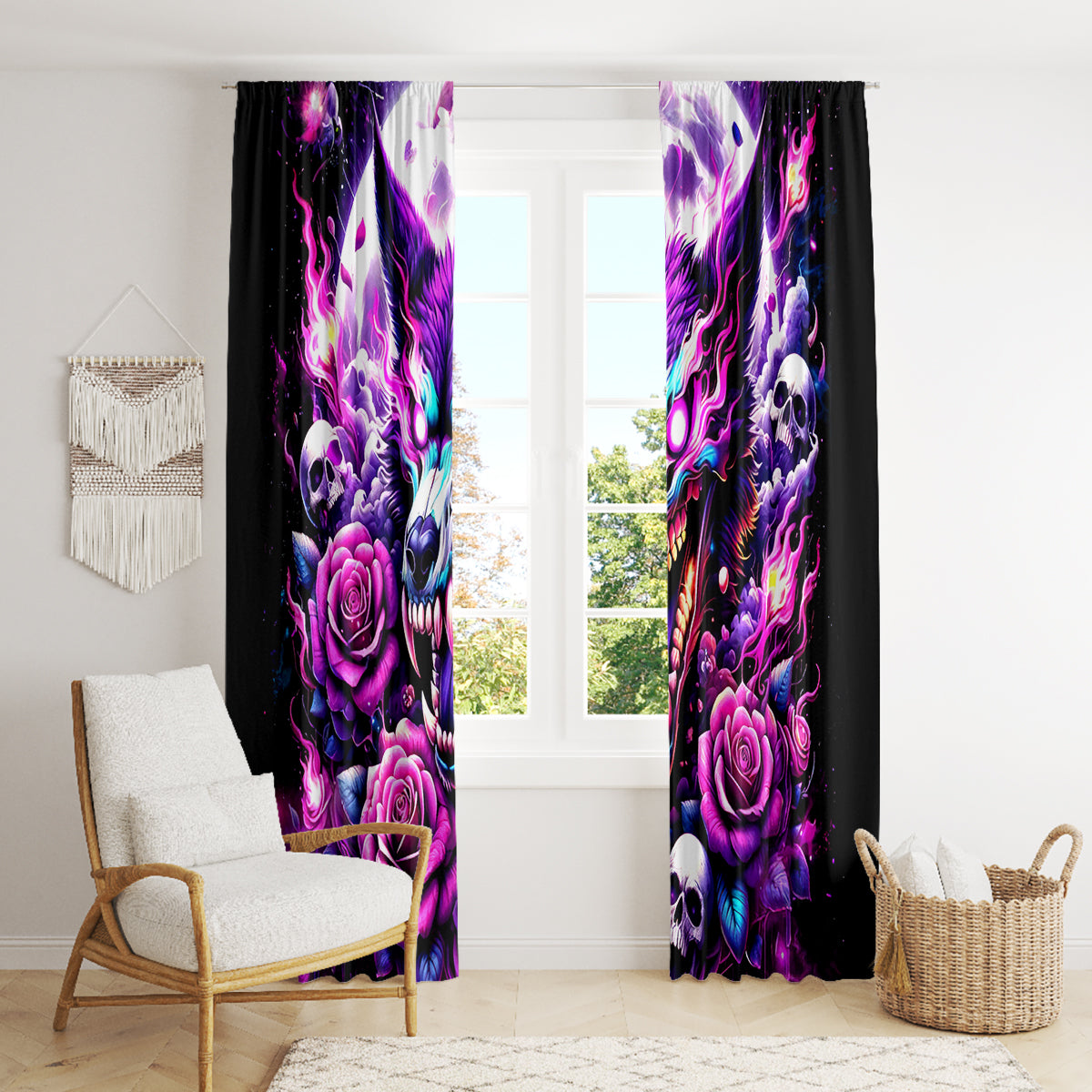 Rose Wolf Window Curtain I May Not Be Perfect But At Least I'm Not You