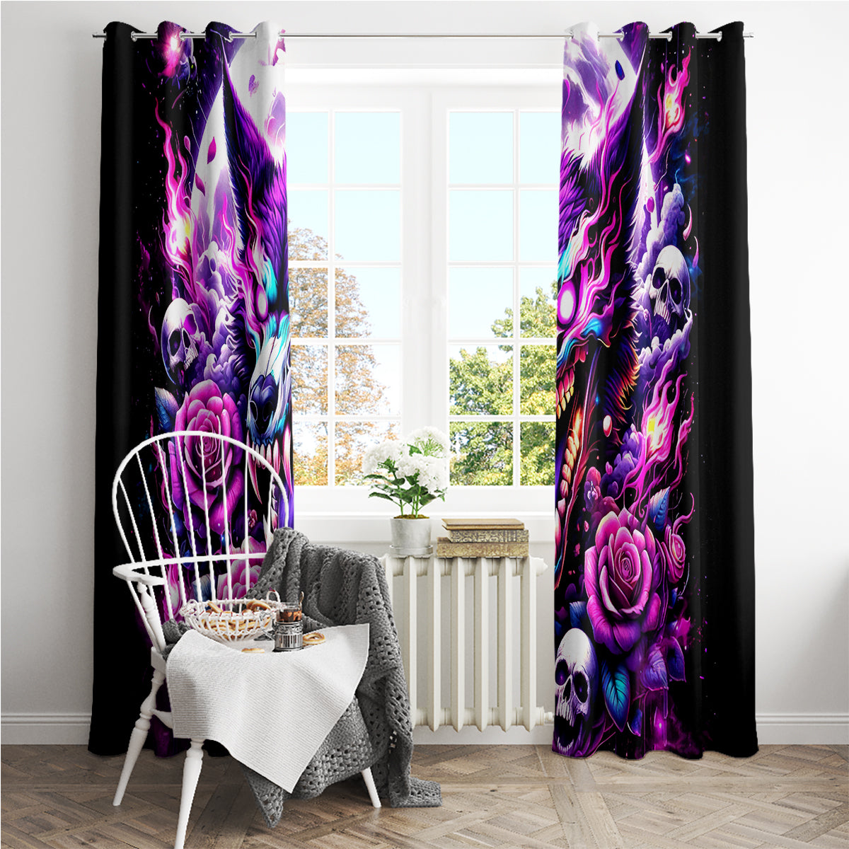 Rose Wolf Window Curtain I May Not Be Perfect But At Least I'm Not You