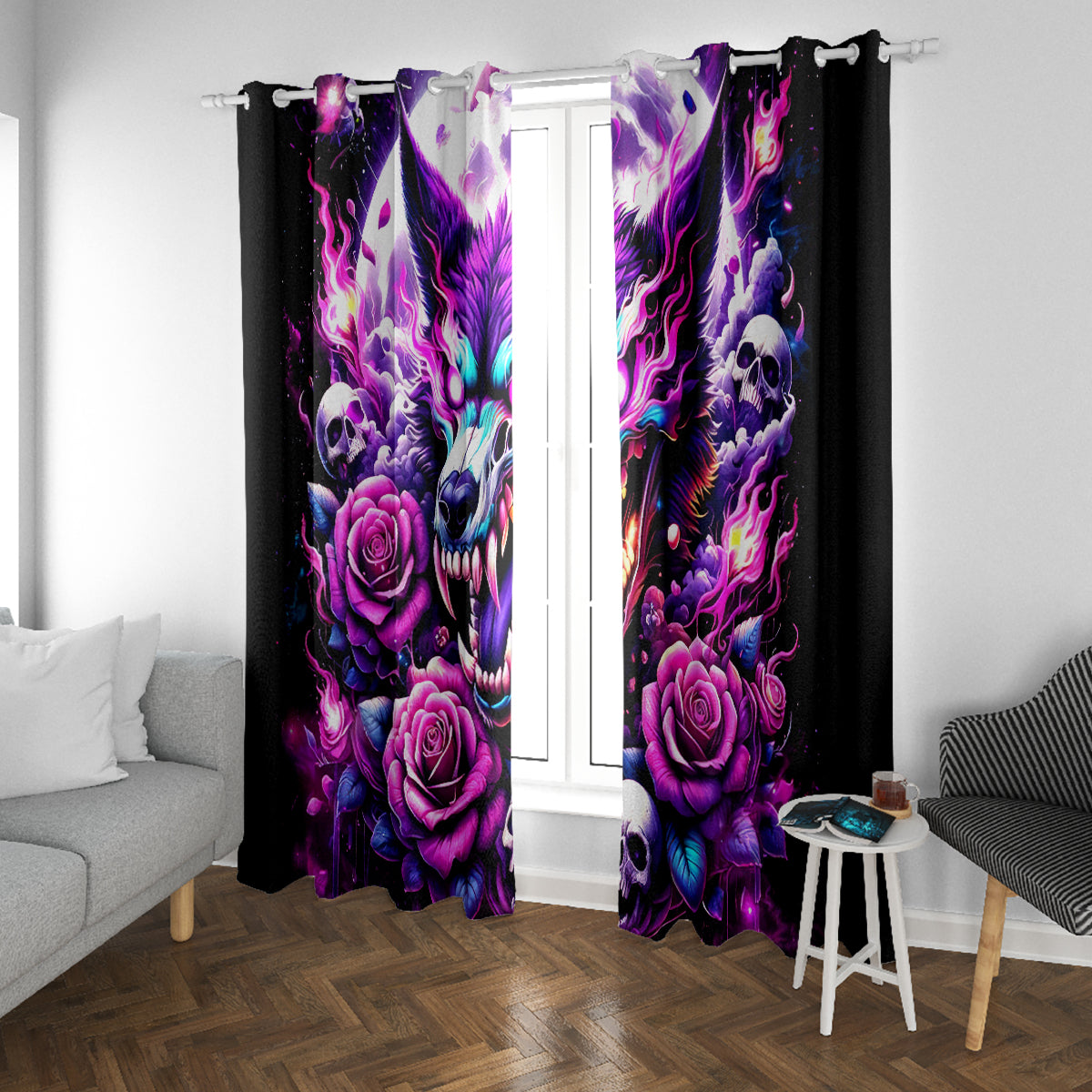 Rose Wolf Window Curtain I May Not Be Perfect But At Least I'm Not You