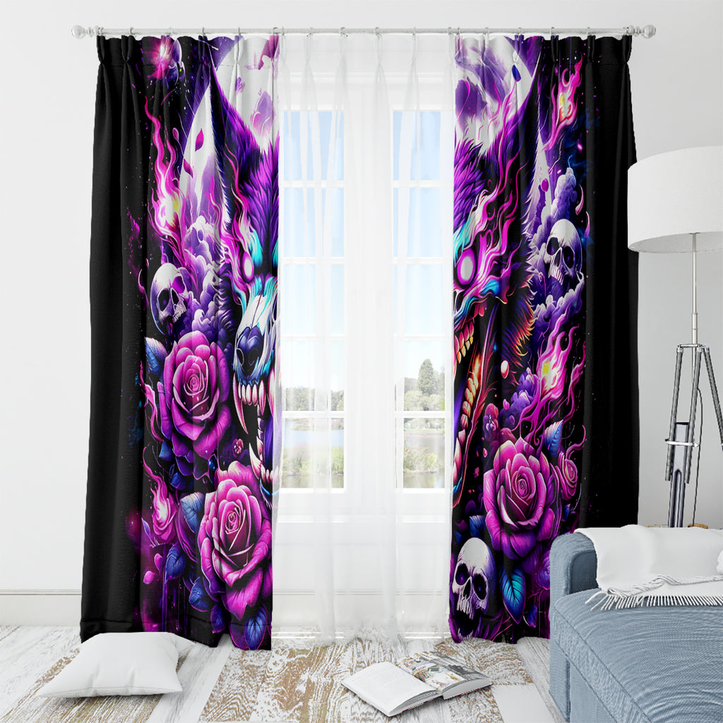 Rose Wolf Window Curtain I May Not Be Perfect But At Least I'm Not You