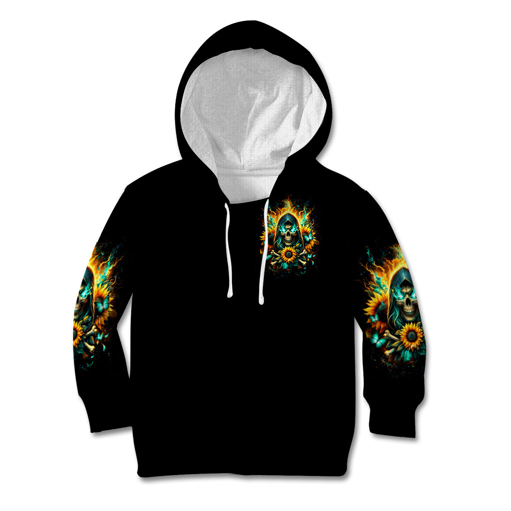 Sunflower Skull Kid Hoodie I'm Blunt Because God Rolled Me That Way