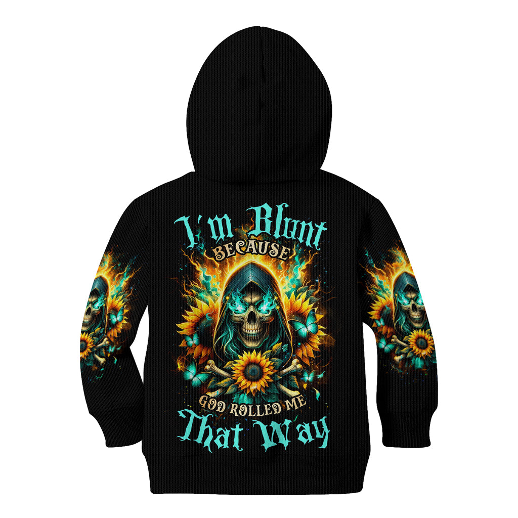 Sunflower Skull Kid Hoodie I'm Blunt Because God Rolled Me That Way