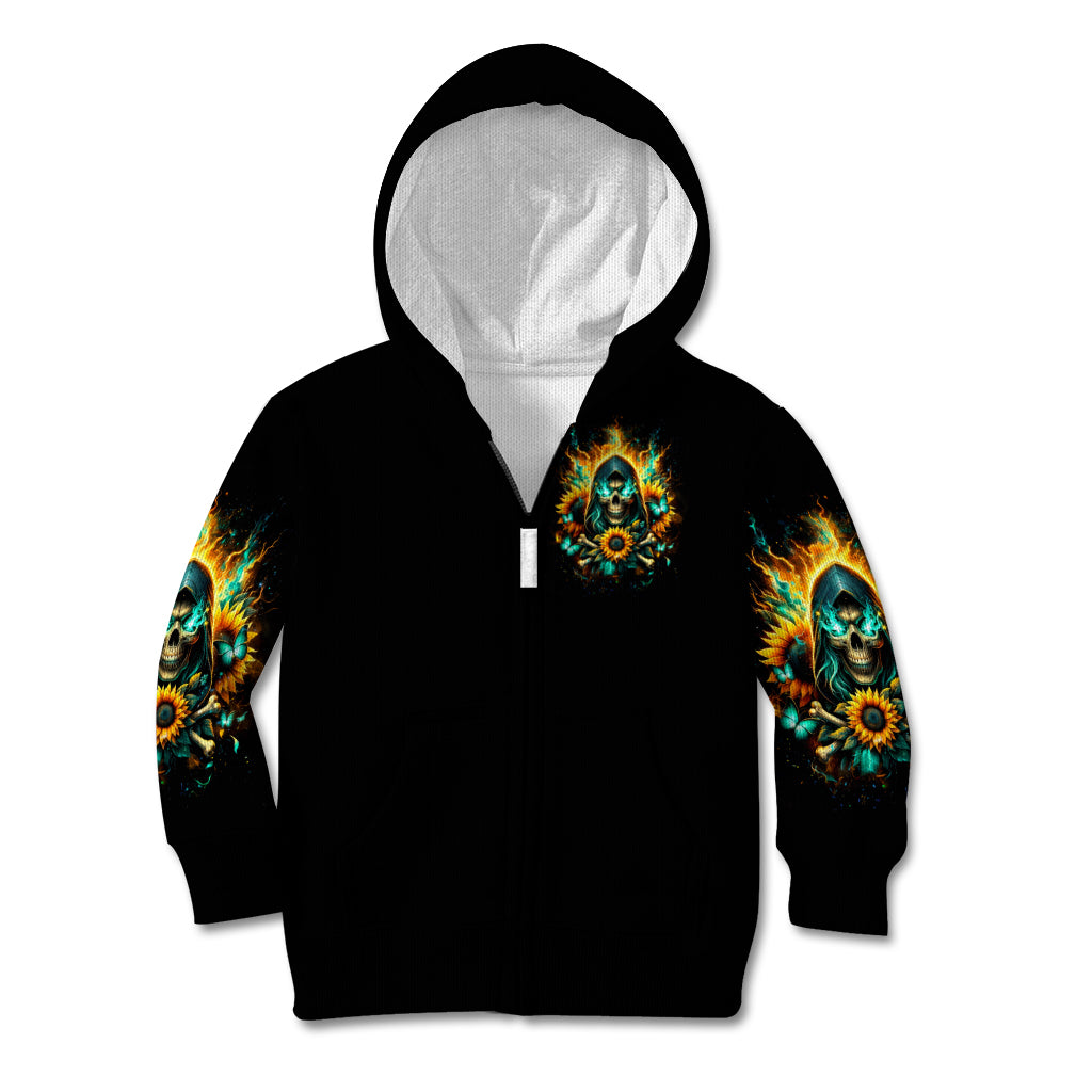 Sunflower Skull Kid Hoodie I'm Blunt Because God Rolled Me That Way
