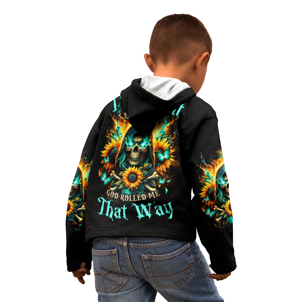 Sunflower Skull Kid Hoodie I'm Blunt Because God Rolled Me That Way