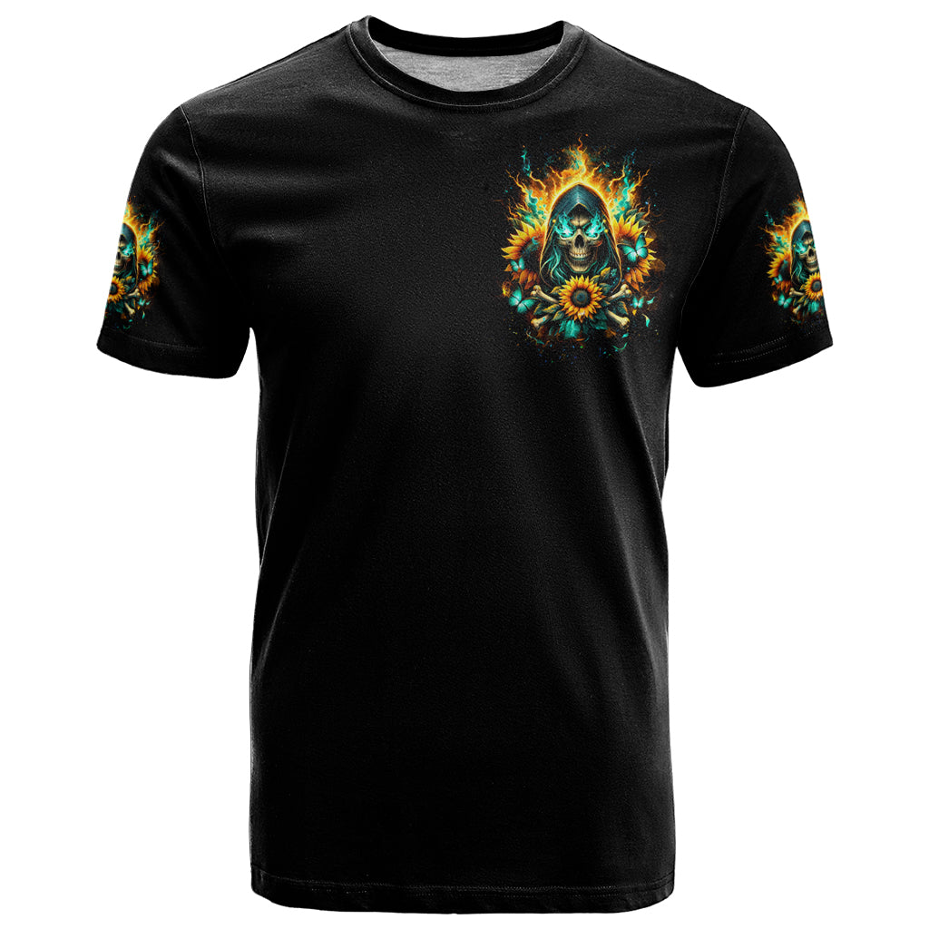 Sunflower Skull T Shirt I'm Blunt Because God Rolled Me That Way