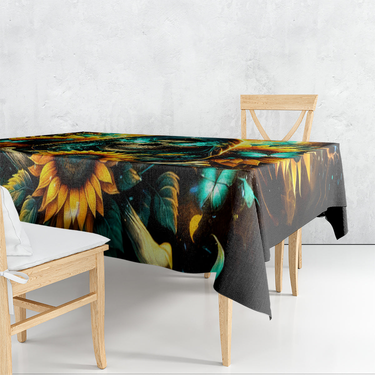 Sunflower Skull Tablecloth I'm Blunt Because God Rolled Me That Way