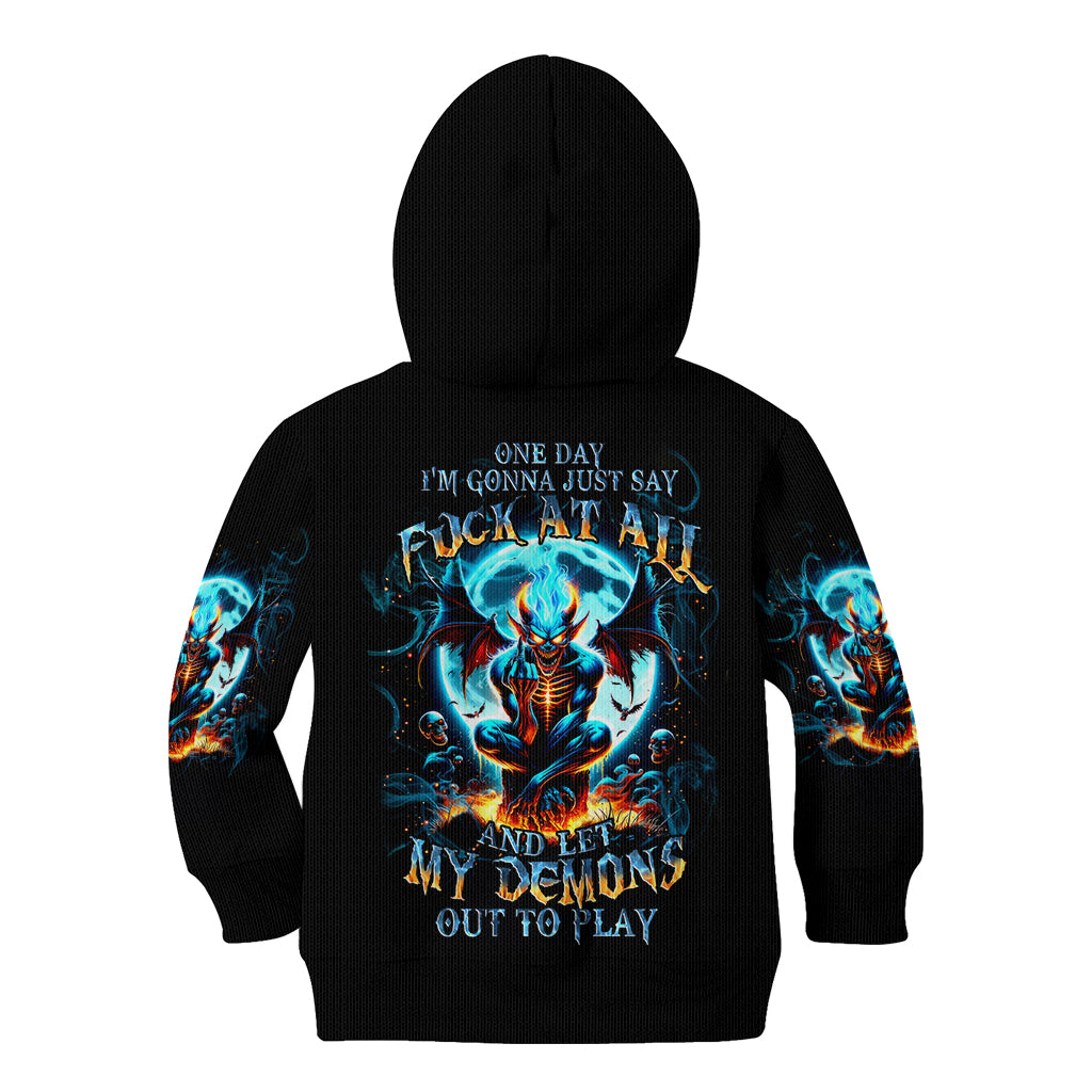 Devil Skull Kid Hoodie One Day I'm Gonna Just Say And Let My Demons Out Play