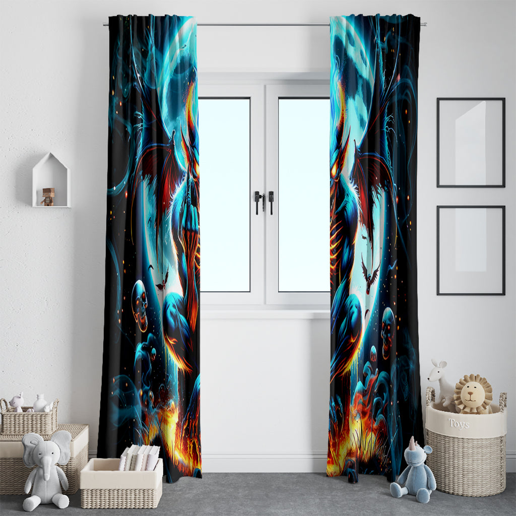 Devil Skull Window Curtain One Day I'm Gonna Just Say And Let My Demons Out Play