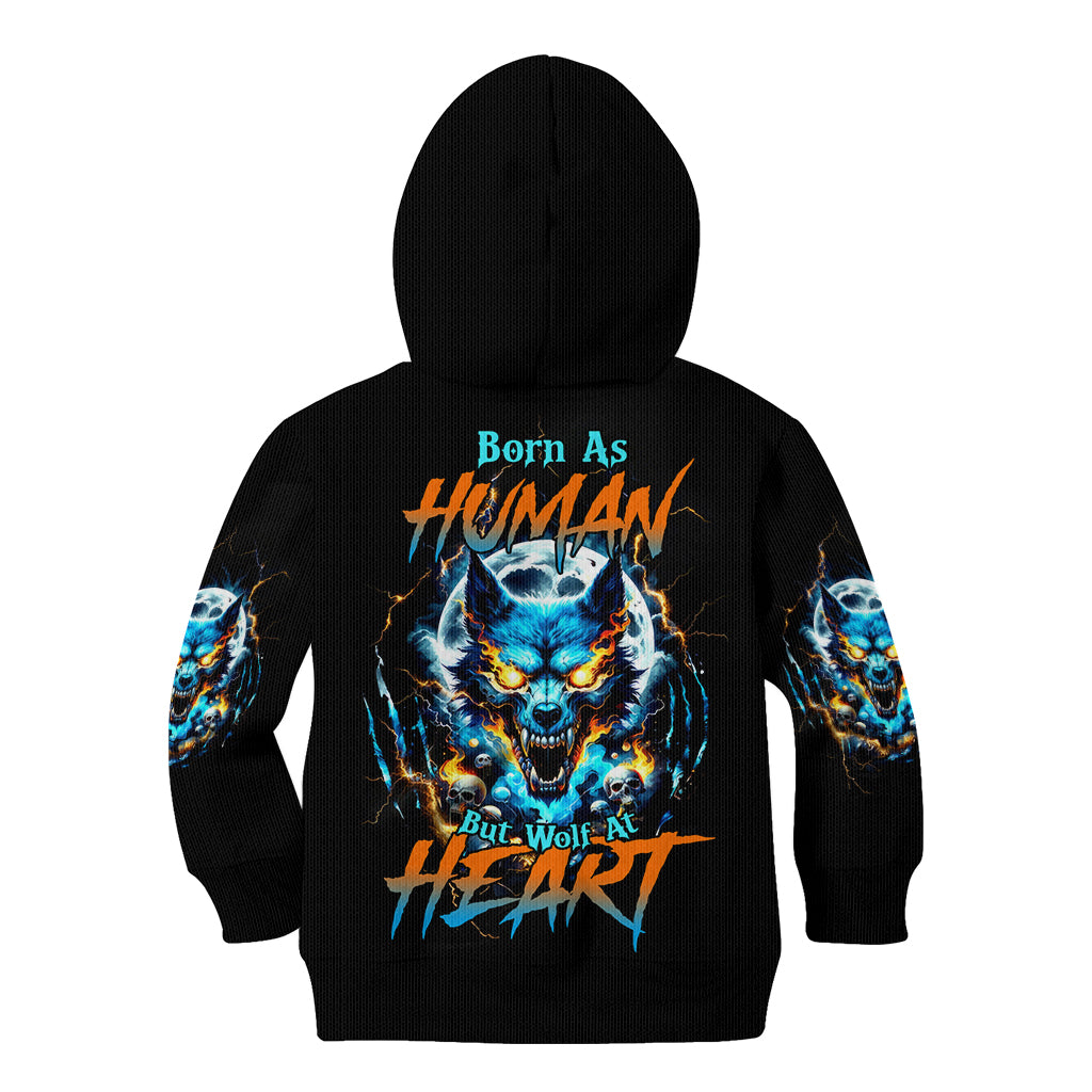 Wolf Skull Kid Hoodie Born As Human But Wolft At Heart