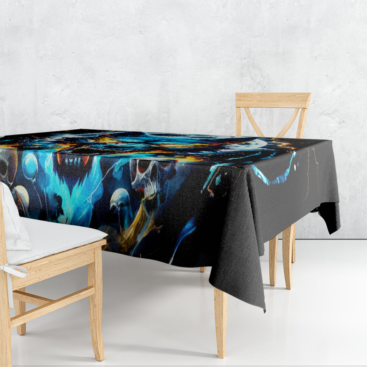 Wolf Skull Tablecloth Born As Human But Wolft At Heart