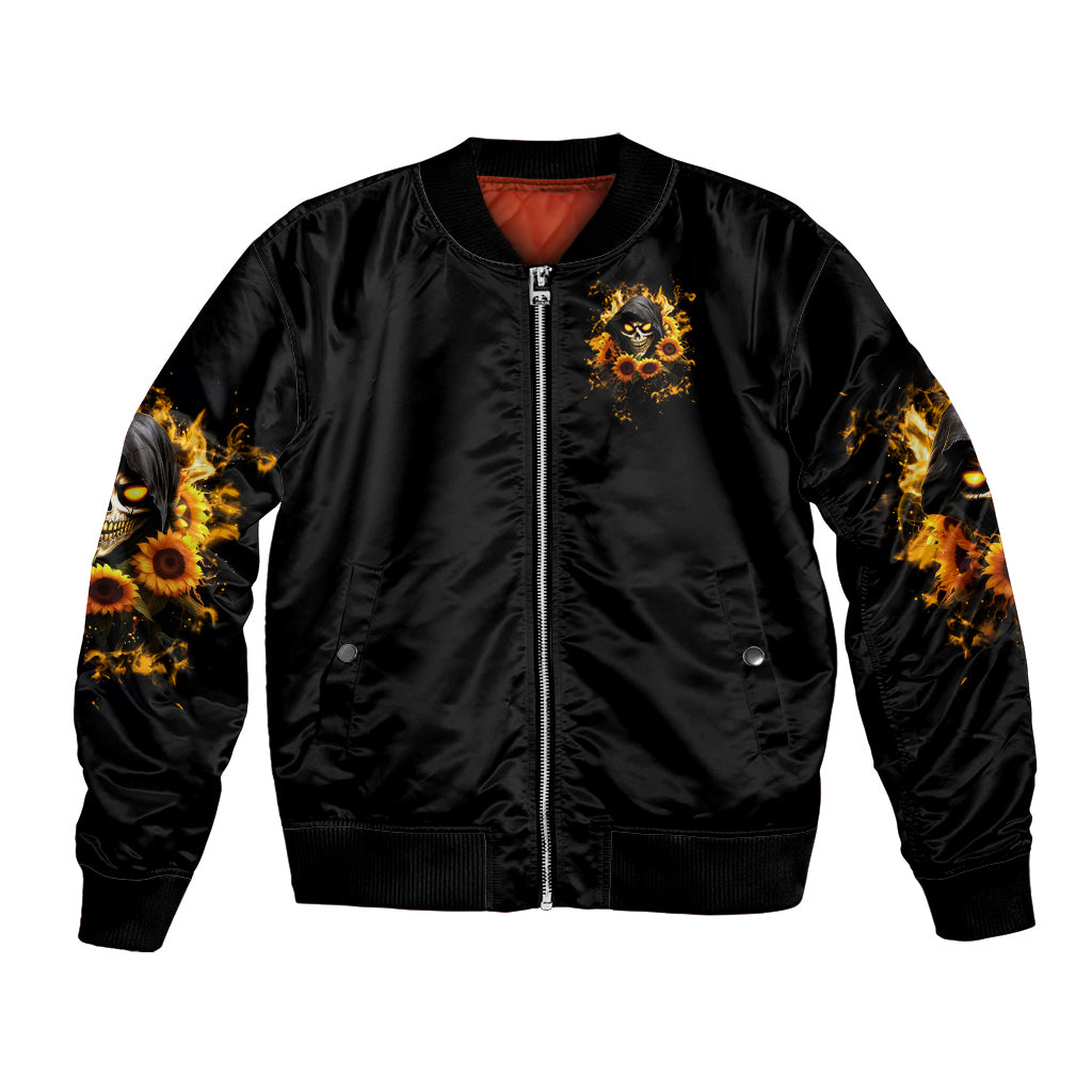 Sunflower Skull Bomber Jacket Assuming I Was Like Most Girls Was Your First Mistake