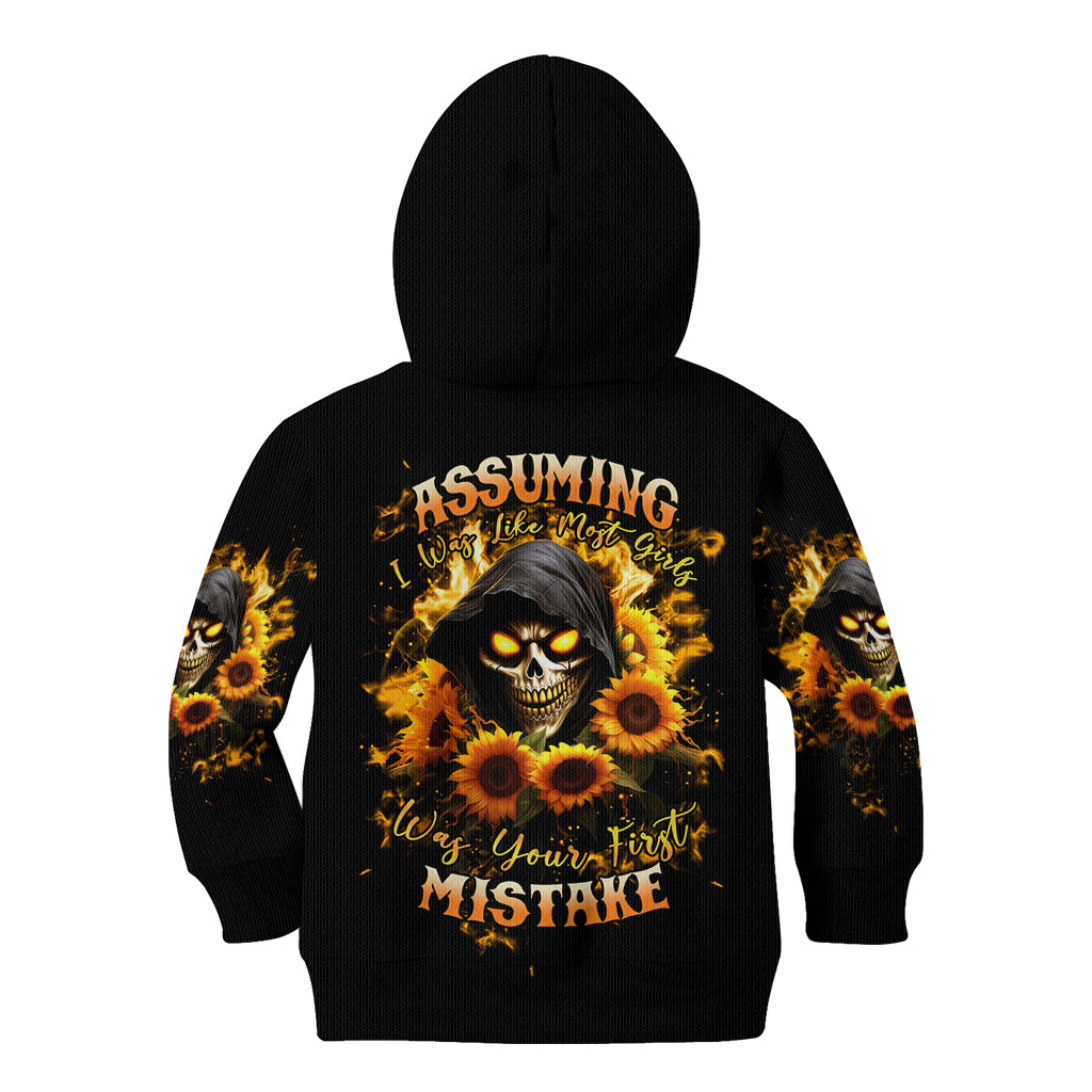 Sunflower Skull Kid Hoodie Assuming I Was Like Most Girls Was Your First Mistake