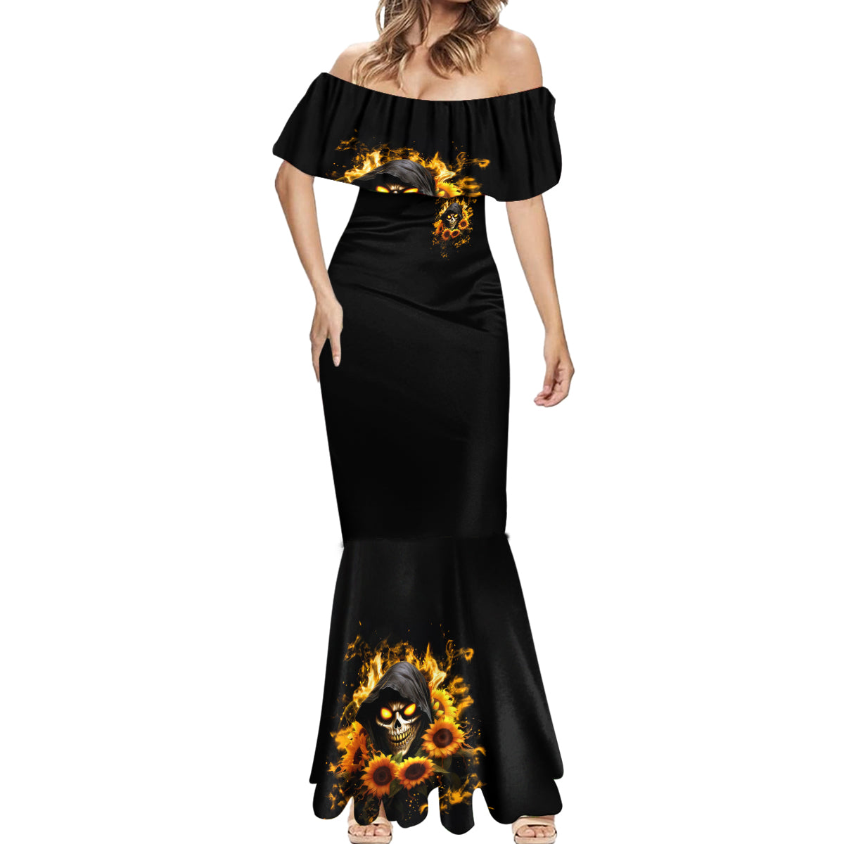 Sunflower Skull Mermaid Dress Assuming I Was Like Most Girls Was Your First Mistake