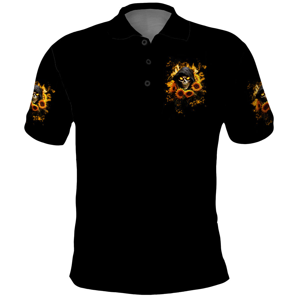 Sunflower Skull Polo Shirt Assuming I Was Like Most Girls Was Your First Mistake