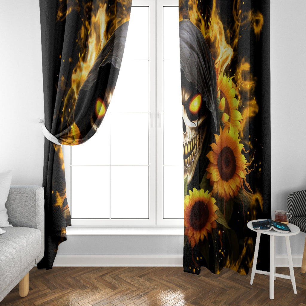 Sunflower Skull Window Curtain Assuming I Was Like Most Girls Was Your First Mistake
