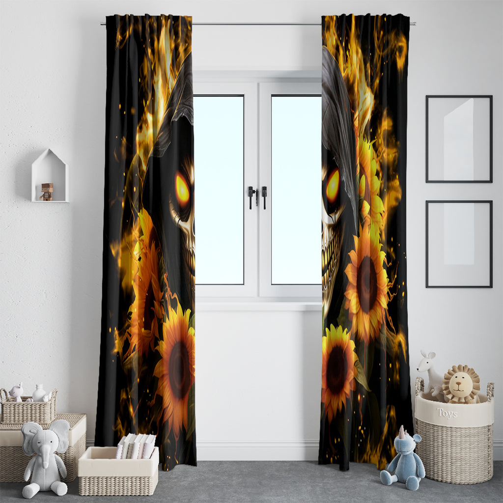 Sunflower Skull Window Curtain Assuming I Was Like Most Girls Was Your First Mistake