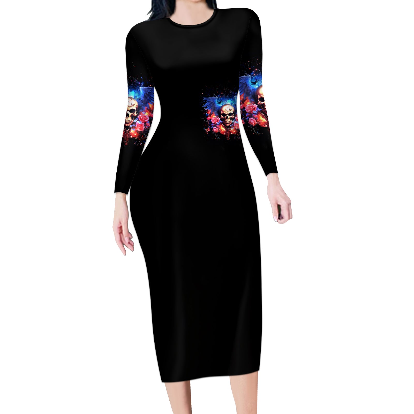 Fairy Skull Long Sleeve Bodycon Dress Assuming I Was Like Most Girls Was Your First Mistake