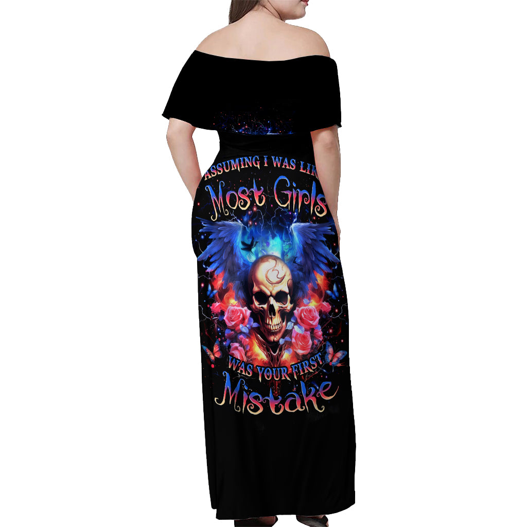 Fairy Skull Off Shoulder Maxi Dress Assuming I Was Like Most Girls Was Your First Mistake