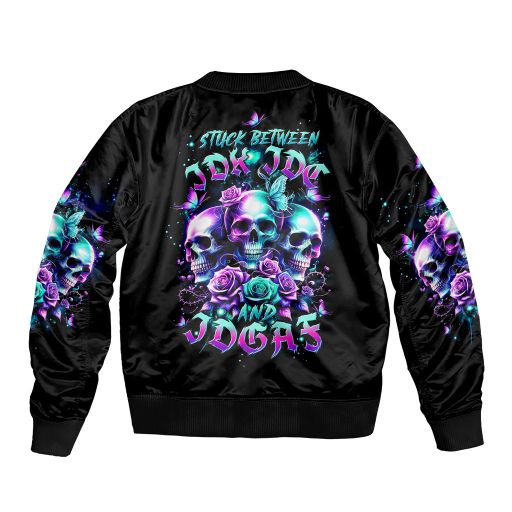 Rose Skull Bomber Jacket Stuck Between IDK IDC And IDGAF