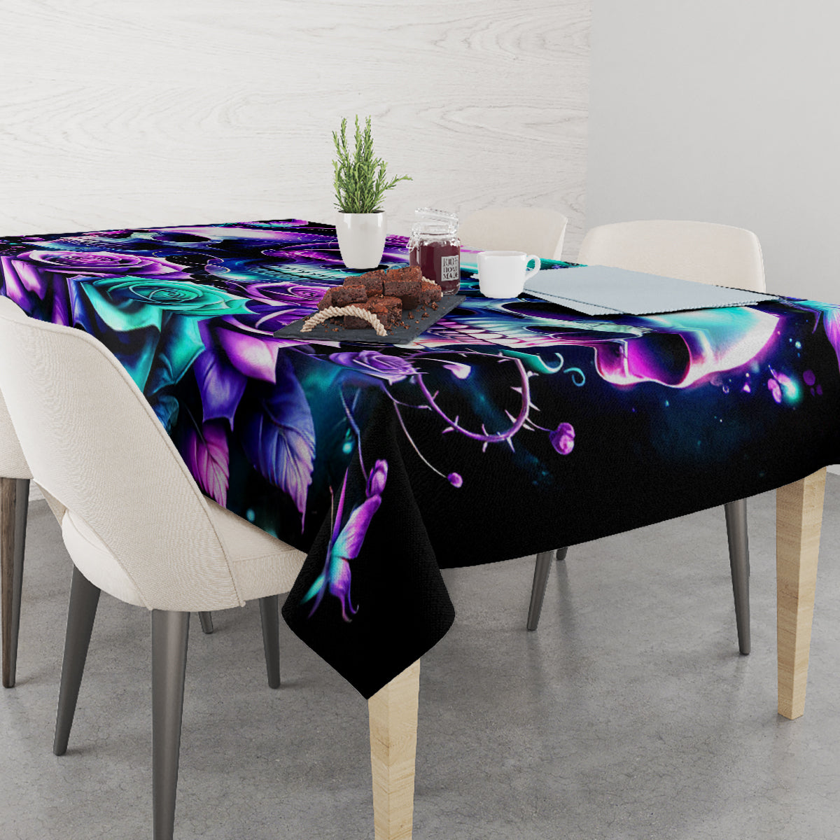 Rose Skull Tablecloth Stuck Between IDK IDC And IDGAF