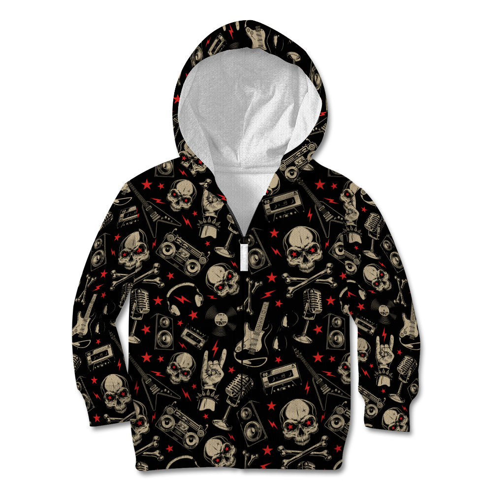 rock-and-roll-skull-pattern-design-kid-hoodie