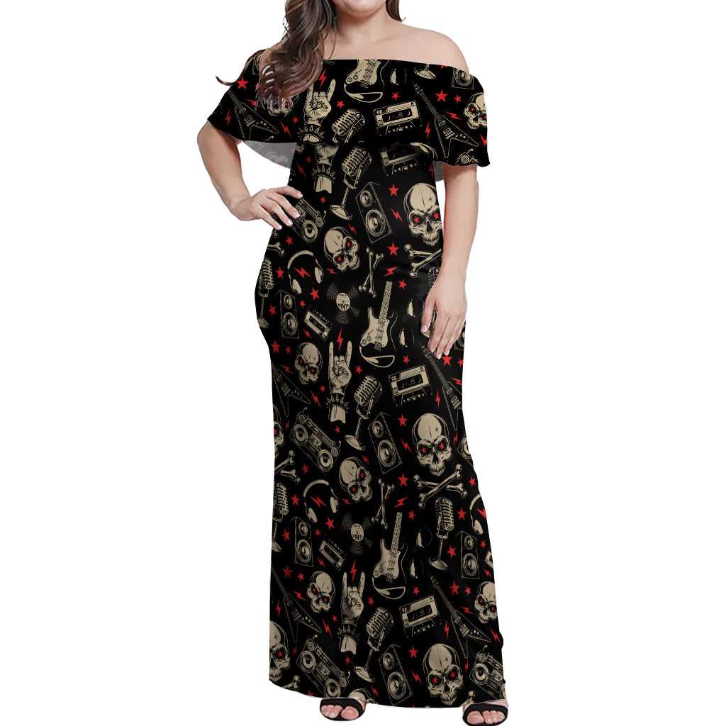 rock-and-roll-skull-pattern-design-off-shoulder-maxi-dress